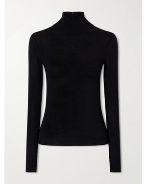 Carolina Herrera Wool And Silk-Blend Turtleneck Sweater - Black