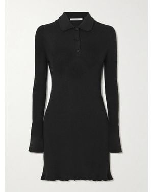 Cecilie Bahnsen Botka Ribbed Merino Wool Mini Dress - Black