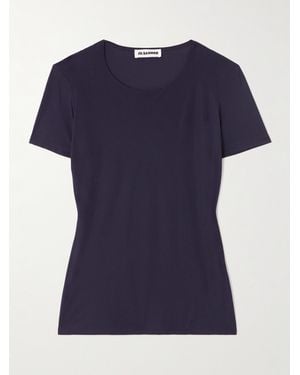 Jil Sander T-Shirt Aus Stretch-Jersey - Blau