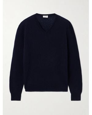Saint Laurent Pull En Cachemire Et Soie Mélangés - Bleu