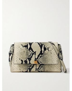 KHAITE Audrey Snake-Effect Leather Shoulder Bag - Natural
