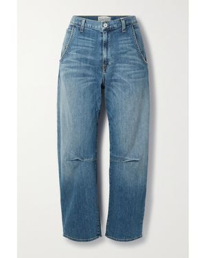 Nili Lotan Emerson High-Rise Tapered Jeans - Blue