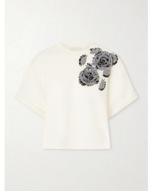 Ulla Johnson Embellished Cotton-Jersey T-Shirt - Natural
