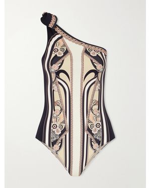 La DoubleJ Goddess One-Shoulder Printed Swimsuit - Natural