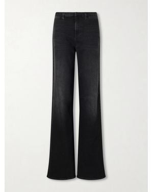 Gucci Low-Rise Webbing-Trimmed Straight-Leg Jeans - Black
