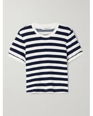 Suzie Kondi Capri Striped Cotton-Blend Terry T-Shirt - Blue