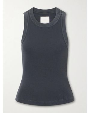 Citizens of Humanity Isabel Ribbed Cotton And Tencel Lyocell-Blend Tank - Blue