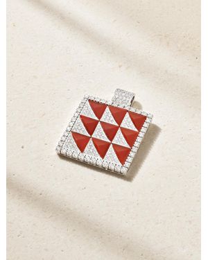 Ilaria Icardi Square 18-Karat, Carnelian And Diamond Pendant - Natural