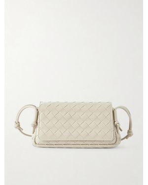 Bottega Veneta Notturno Intrecciato Leather Shoulder Bag - Natural
