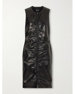 Tom Ford Leather Midi Dress - Black
