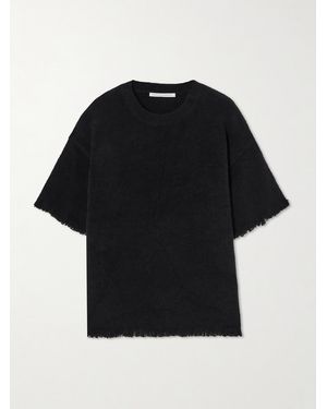 Maria McManus Frayed Organic Cotton-Bouclé T-Shirt - Black