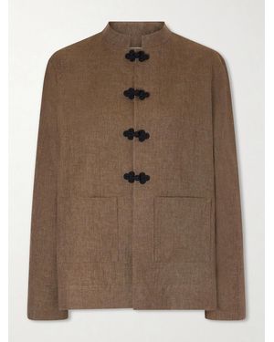 Rohe Mandarin Linen-Twill Jacket - Brown