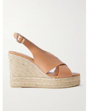 Ancient Greek Sandals Maria Leather Espadrille Wedge Sandals - Natural