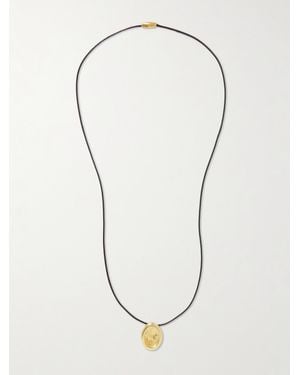 YSSO Aesop-Plated And Cord Necklace - White