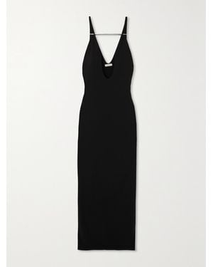 GRACE LING Net Sustain Dagger Embellished Stretch-Jersey Maxi Dress - Black