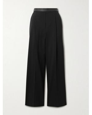 Loewe Bundfaltenhose Mit Geradem Bein Aus Grain De Poudre Aus Wolle - Schwarz