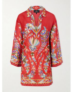 Etro Floral-Print Coverup - Red