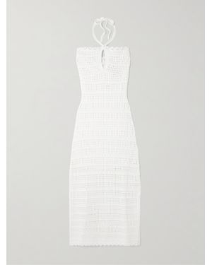 Jonathan Simkhai Cutout Crocheted Cotton-Blend Halterneck Maxi Dress - White