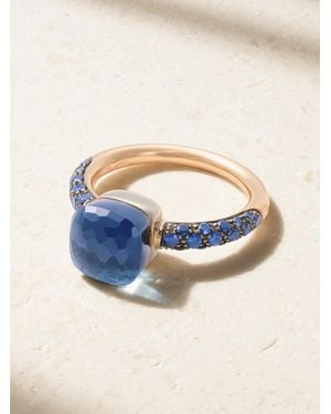 Pomellato Nudo Classic Rhodium-Plated 18-Karat Rose And Multi-Stone Ring - Blue