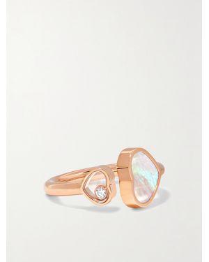 Chopard Happy Hearts Ring Aus 18 Karat Roségold Mit Perlmutt Und Diamant - Natur