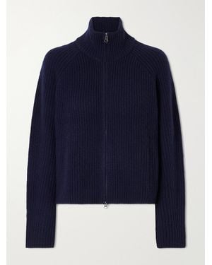 Lisa Yang Sadie Ribbed Cashmere Cardigan - Blue