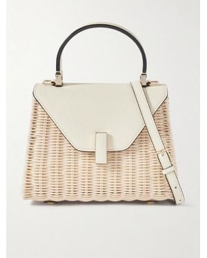 Valextra Iside Mini Tote Aus Rattan Mit Lederbesatz - Natur