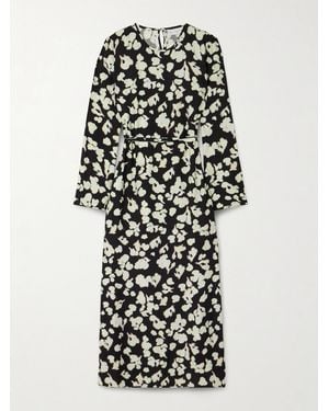 Proenza Schouler Waverly Floral-Print Belted Jersey Maxi Dress - White