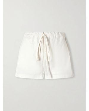 KHAITE Robbie Cotton And Silk-Blend Shorts - Natural