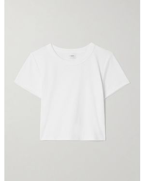 Leset Kelly Cropped Ribbed Stretch-Cotton Jersey T-Shirt - White