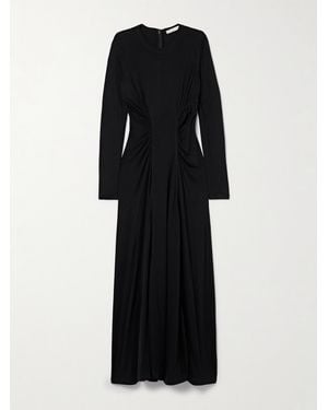 Ulla Johnson Ceryse Ruched Lyocell-Jersey Maxi Dress - Black