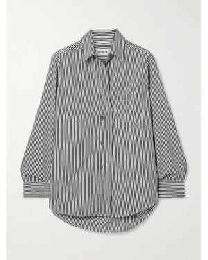 Agolde Aris Striped Crepe Shirt - Grey