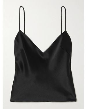 Galvan London Ischia Top Aus Satin - Schwarz