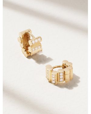 Viltier Edge 18-Karat Diamond Hoop Earrings - White