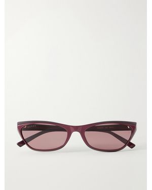 Gucci Interlocking G-Detailed Square-Frame Recycled-Acetate Sunglasses - Red