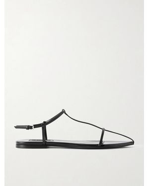 Jil Sander Sandalen Aus Leder Mit Spitzer Zehenpartie - Schwarz