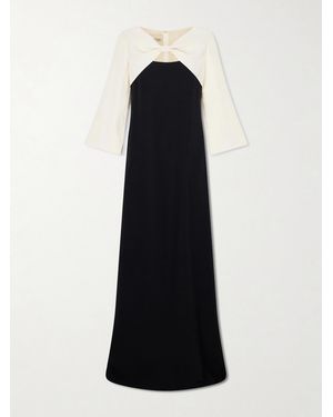 Valentino Garavani Bow-Detailed Cutout Silk-Cady Gown - Black