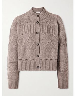 Altuzarra Amory Cropped Cable-Knit Wool-Blend Cardigan - Braun