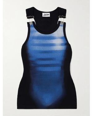 Jean Paul Gaultier Le Mâle Ribbed Stretch-Cotton Jersey Tank - Blue