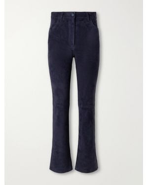 JOSEPH Duke Suede Flared Trousers - Blue