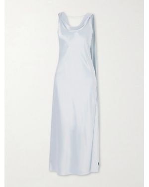 Acne Studios Scarf-Detailed Draped Silk-Satin Midi Dress - White