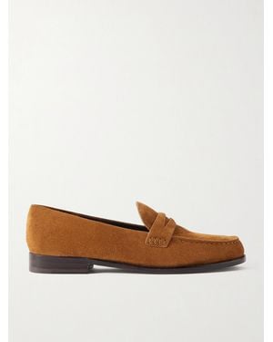 Tory Burch Suede Penny Loafers - Braun
