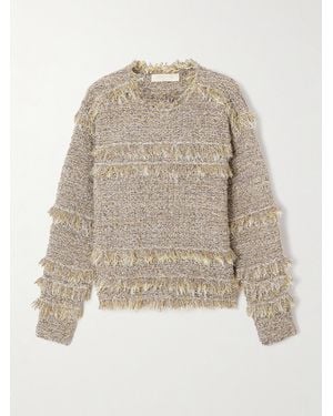 Ulla Johnson Frayed Metallic Tweed Jumper - Natural