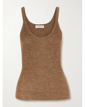 Gabriela Hearst Cinxia Ribbed Cashmere, Silk And Hemp-Blend Tank - Brown