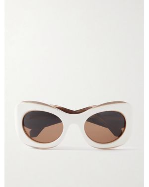 Loewe Paula's Ibiza Rounded-Frame Acetate Sunglasses - Natural
