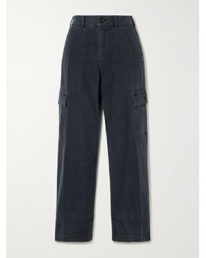 James Perse Herringbone Cotton-Blend Cargo Trousers - Blue