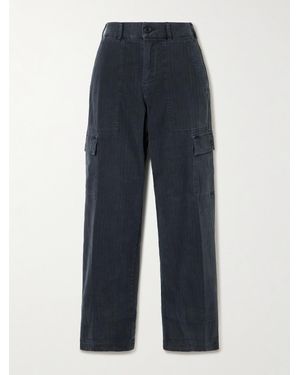 James Perse Herringbone Cotton-Blend Cargo Pants - Blue