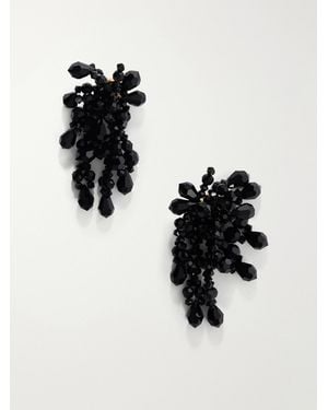 Simone Rocha Wilted Chandelier Crystal Earrings - Black