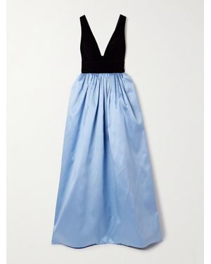 Costarellos Robe Aus Mikado-Seide Und Samt - Blau