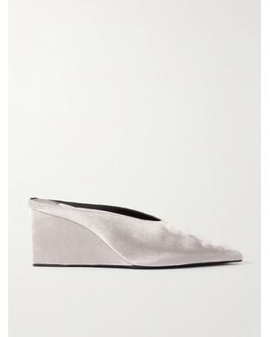 Alaïa 75 Wedges Aus Samt - Natur