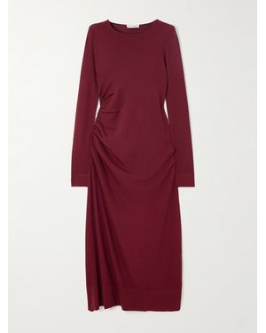 Altuzarra Robb Ruched Knitted Midi Dress - Red